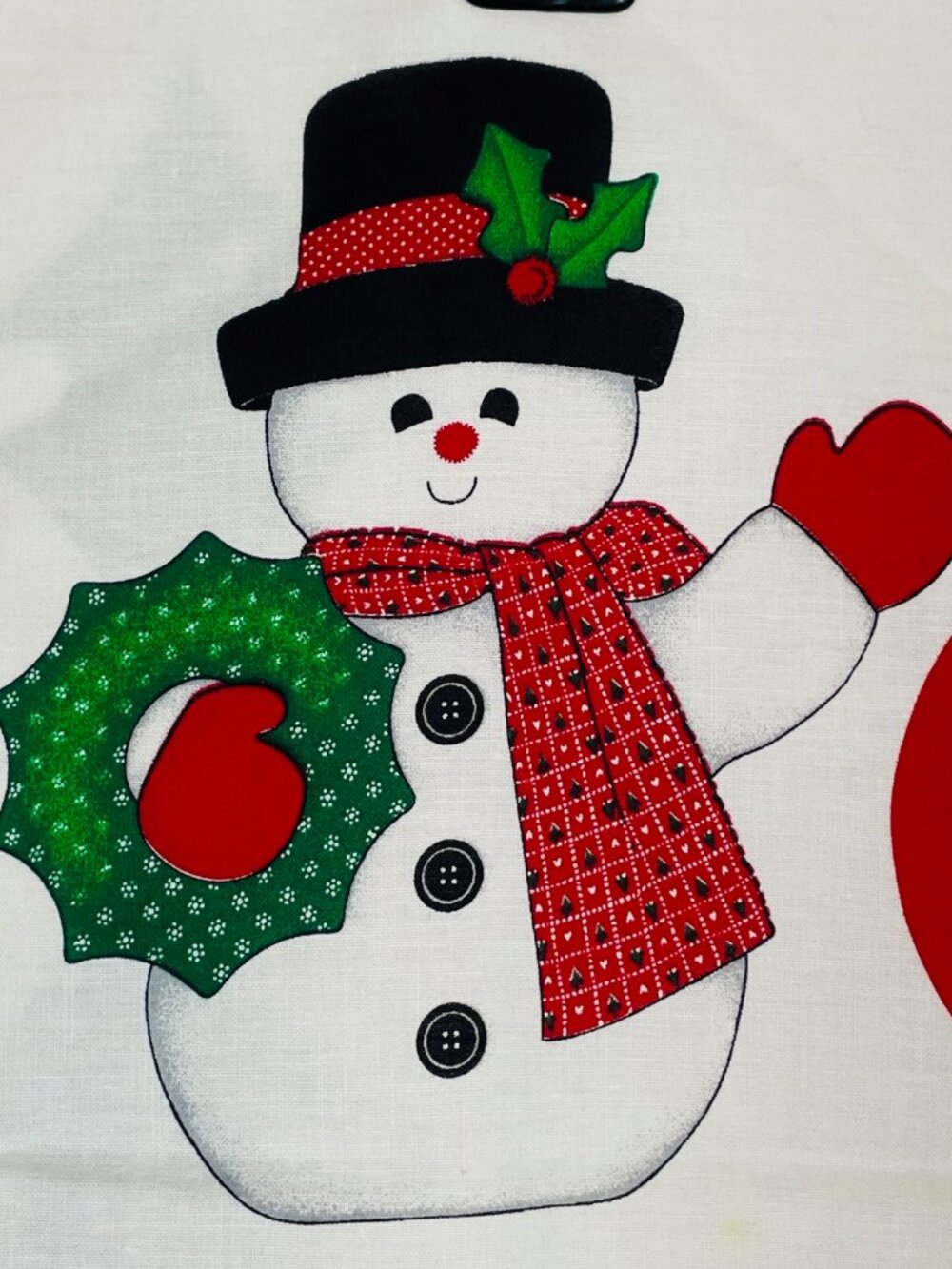 Cranston VIP Fabric Panel Jack Frost Snowman Door Hanger Christmas Winter Decor